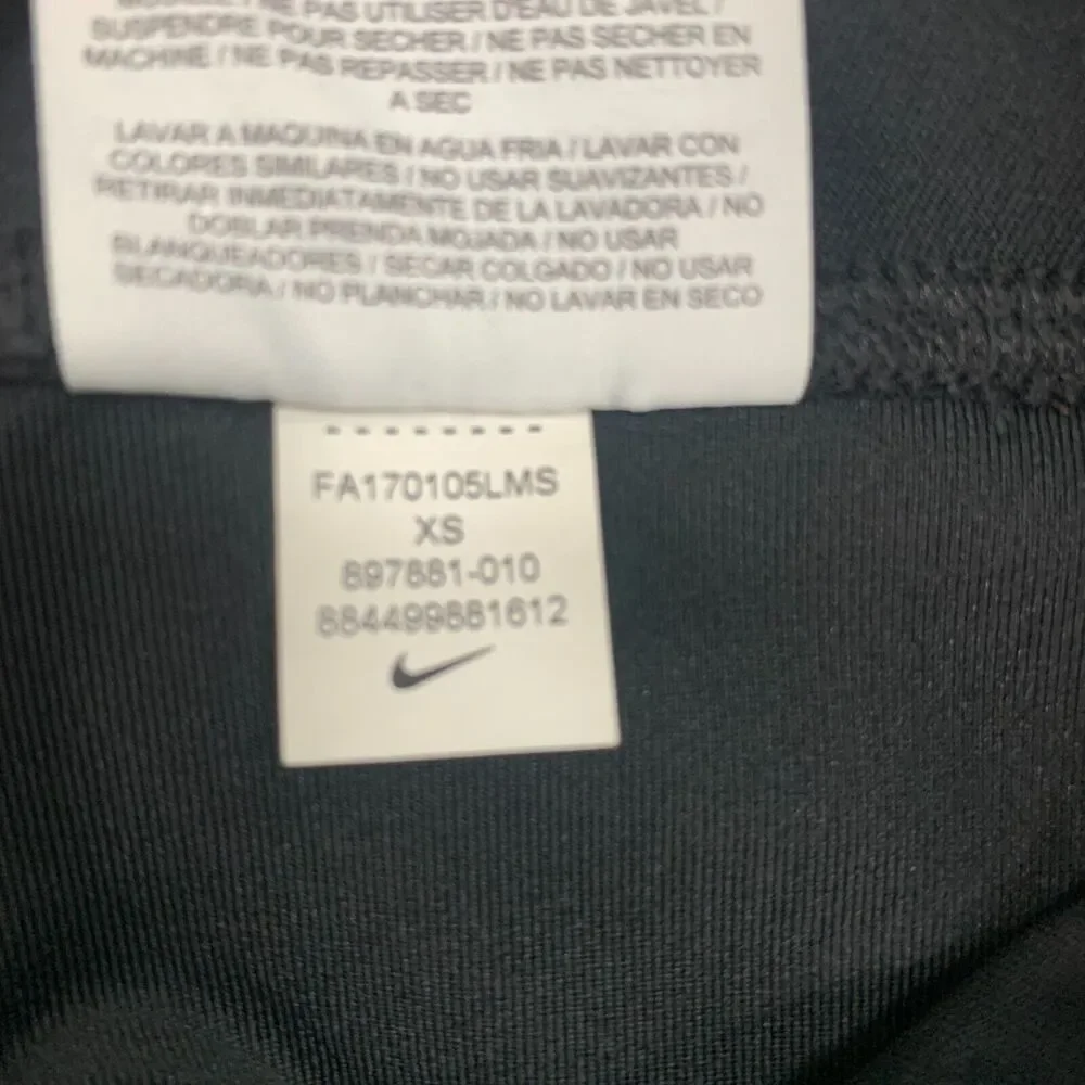 Nike Dri Fit Leggings Womens XS Extra Small Black Graphic Capris Stretch Cropped